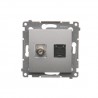 SIMON 54 SREBRNY GNIAZDO TYP F + RJ45 DASFRJ45.01/43