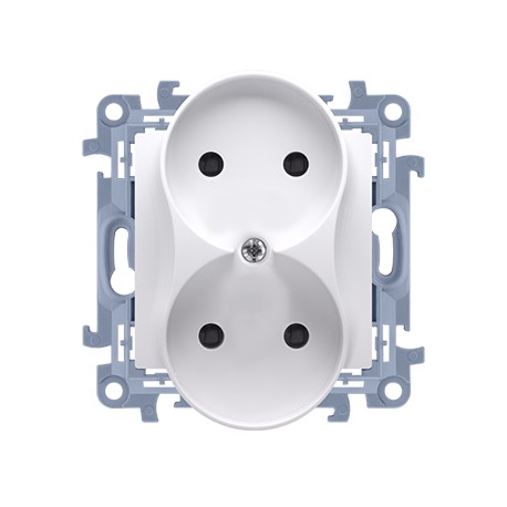 Kontakt Simon 10 Gniazdo wtyczkowe podwójne bez uziemienia, 16A, biały CG2M.01/11Kontakt Simon 10 Gniazdo wtyczkowe podwójne bez uziemienia, 16A, biały CG2M.01/11