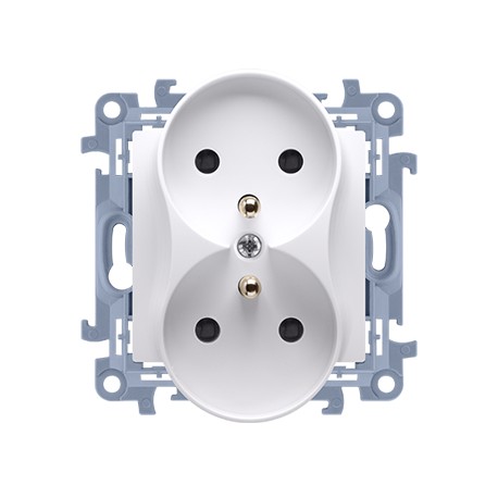 Kontakt Simon 10 Gniazdo wtyczkowe podwójne z uziemieniem, 16A, białyKontakt Simon 10 Gniazdo wtyczkowe podwójne z uziemieniem, 16A, biały