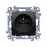 Kontakt Simon 10 Gniazdo wtyczkowe pojedyncze z uziemieniem, 16A, czarny mat CGZ1C.01/49
