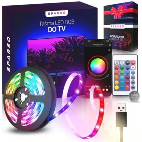 SPARSO ZESTAW RGB USB NA PILOTA 3M POD TELEWIZORSPARSO ZESTAW RGB USB NA PILOTA 3M POD TELEWIZOR